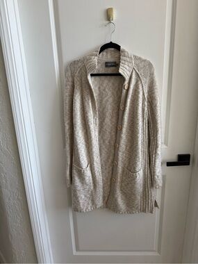 Michael Stars Heathered Oatmeal Button Cardigan